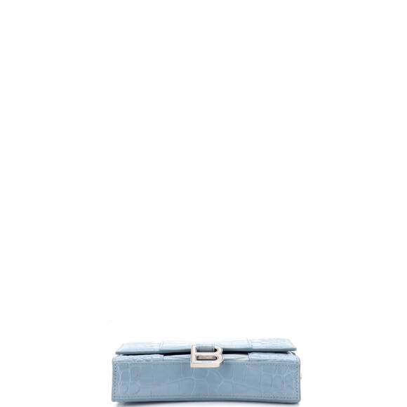 Balenciaga Hourglass Chain Wallet Crocodile Embossed Leather - Picture 4 of 6